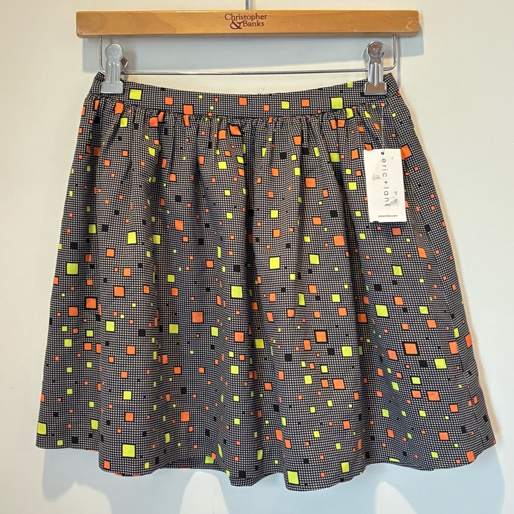 Eric + Lani Geometric Print Skater Skirt Juniors 3 New W/tag S1